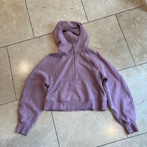 Lululemon Size XS/S Heathered Pink Taupe Scuba Half Zip Hoodie Jacket
